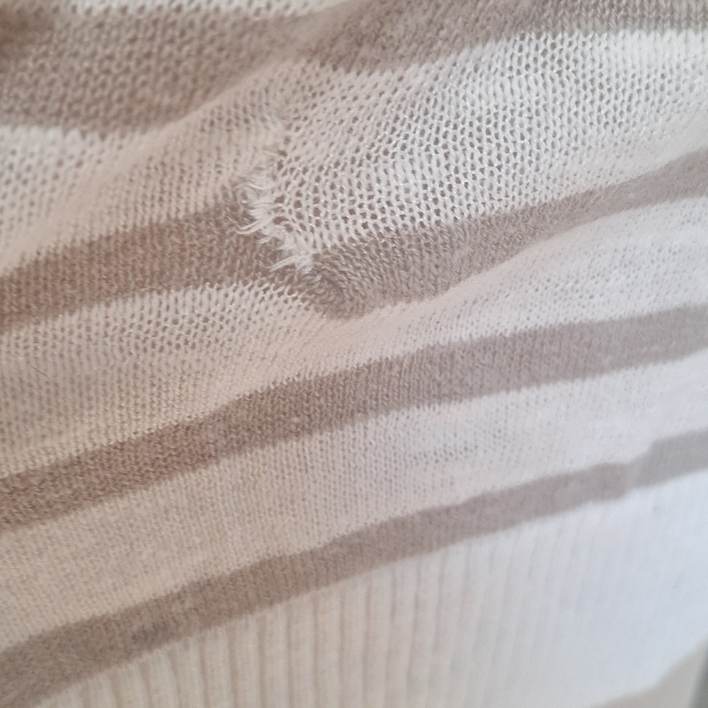 Sonoma Grey and White Striped Cardigan Size Small - Picture 5 of 14